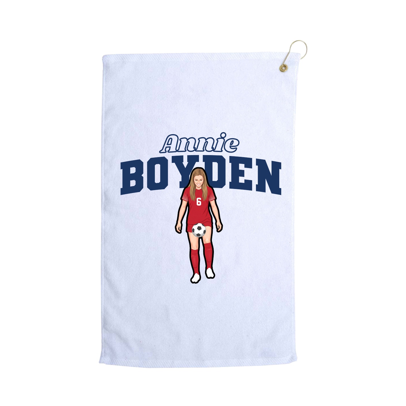 Golf Towel — Name Arch in White