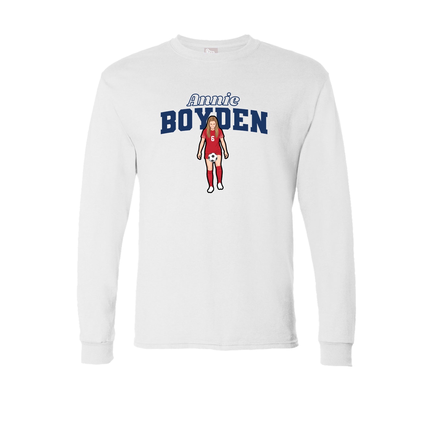 Long Sleeve Tee — Name Arch in White
