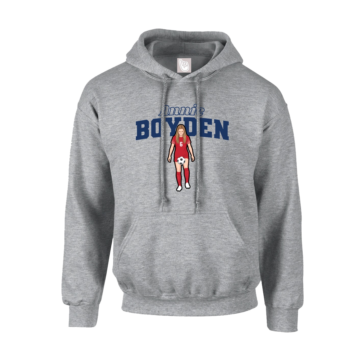 Youth Hoodie — Name Arch in Grey