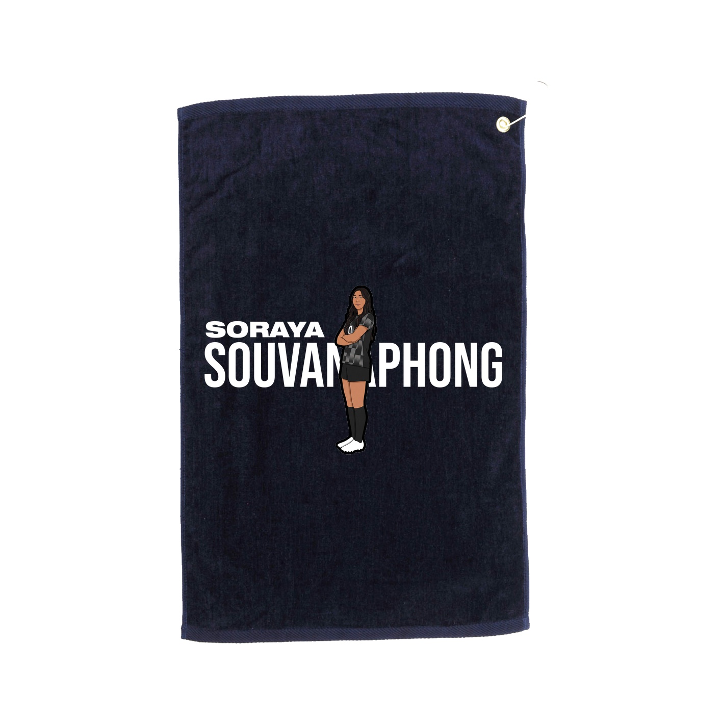 Golf Towel — Player Name in Navy