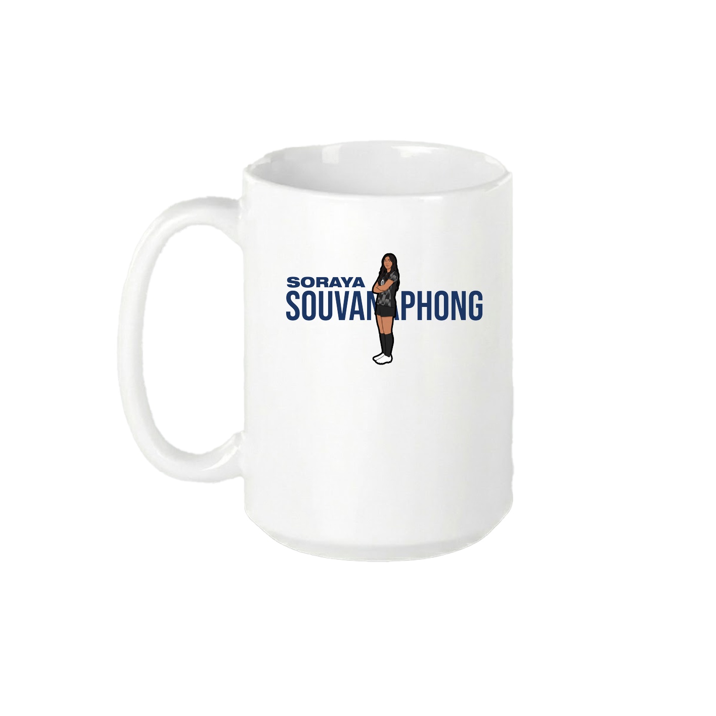 15oz Coffee Mug — Player Name in White