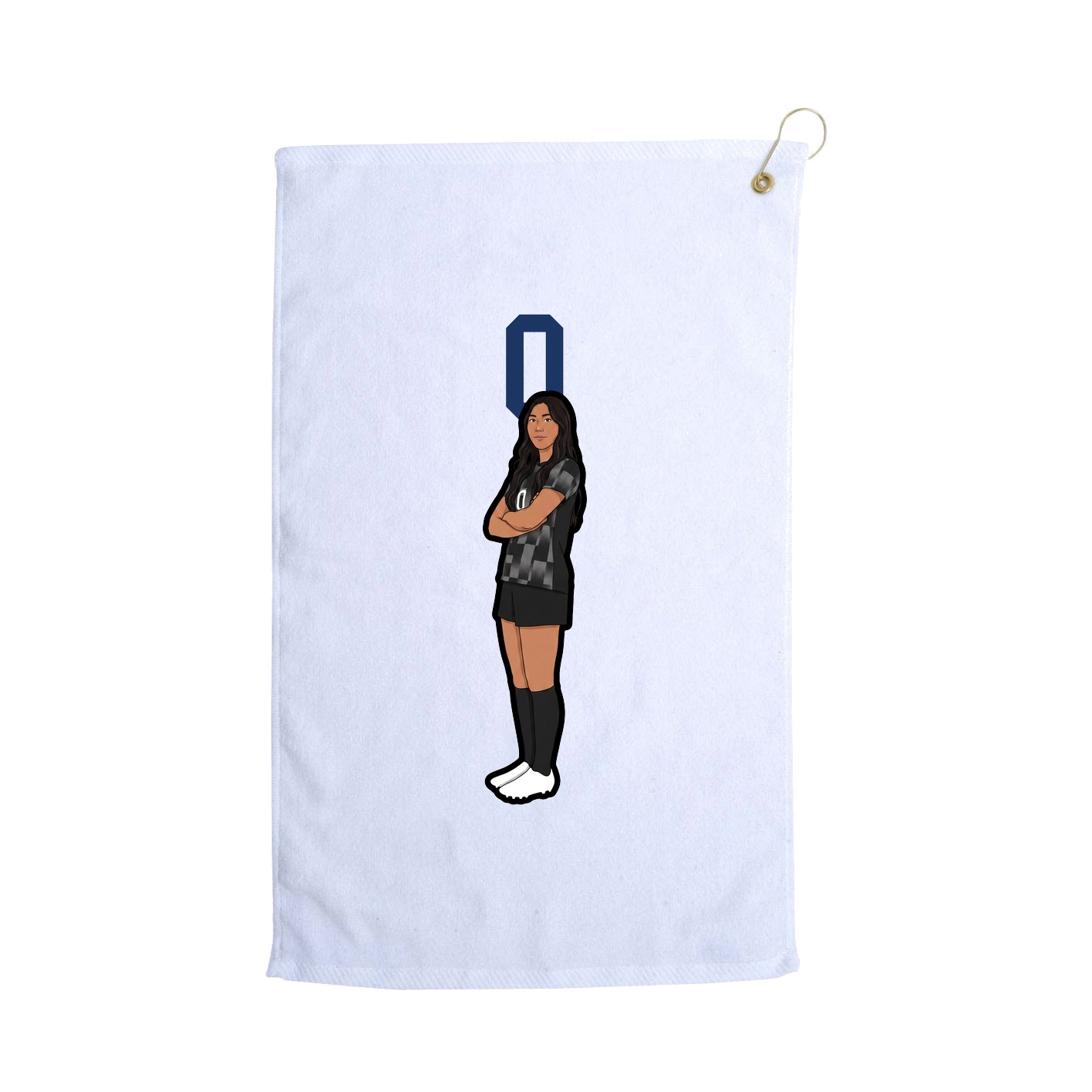 Golf Towel — Number Top in White