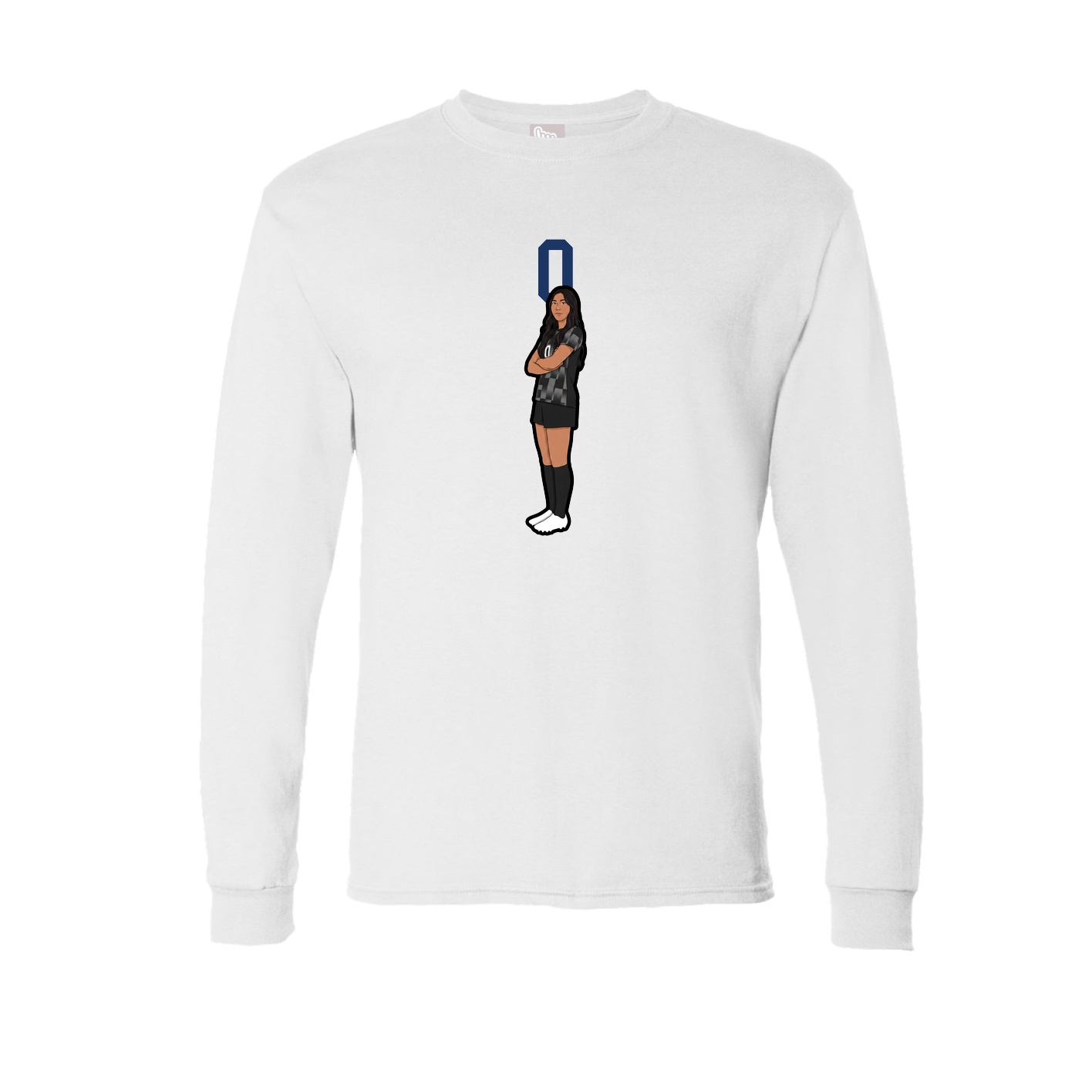 Long Sleeve Tee — Number Top in White