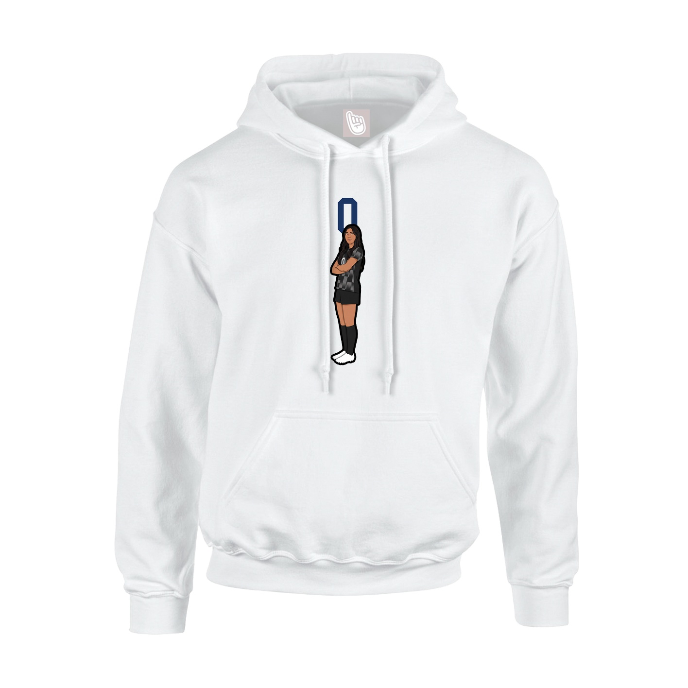 Hoodie — Number Top in White