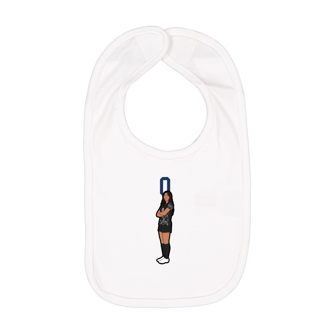 Infant Bib — Number Top in White