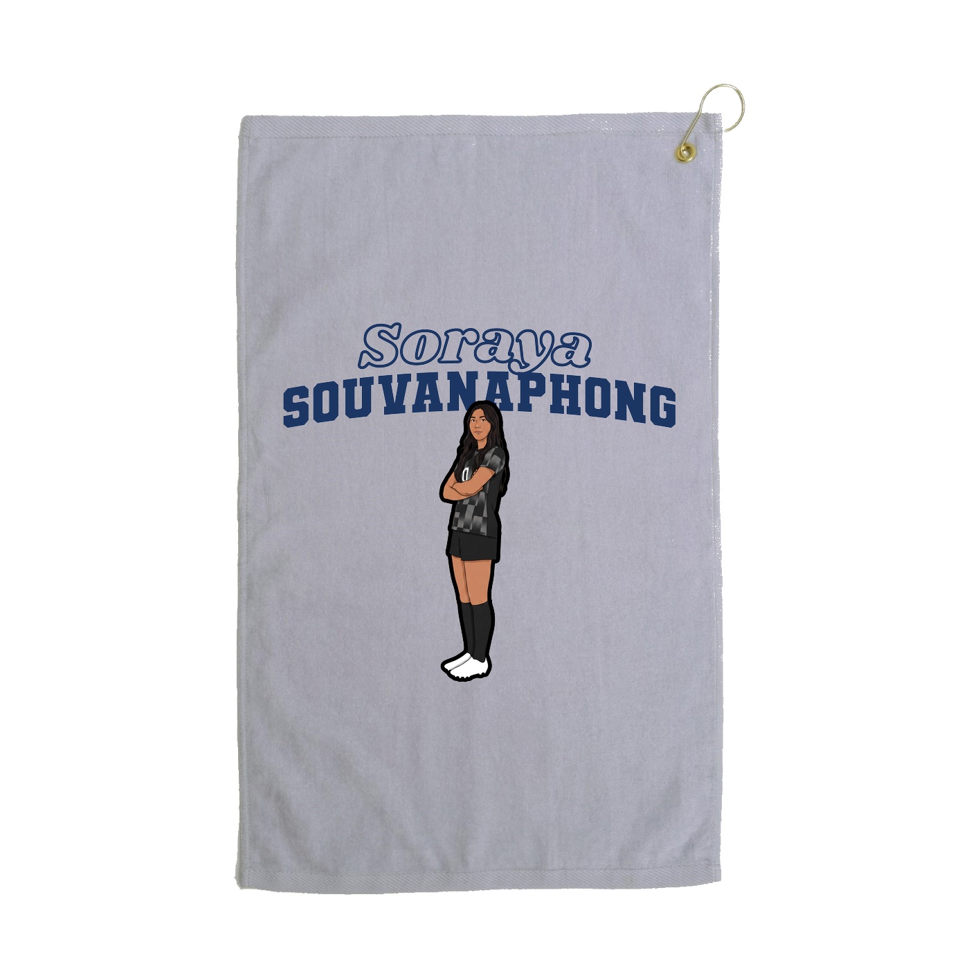 Golf Towel — Name Arch in Grey
