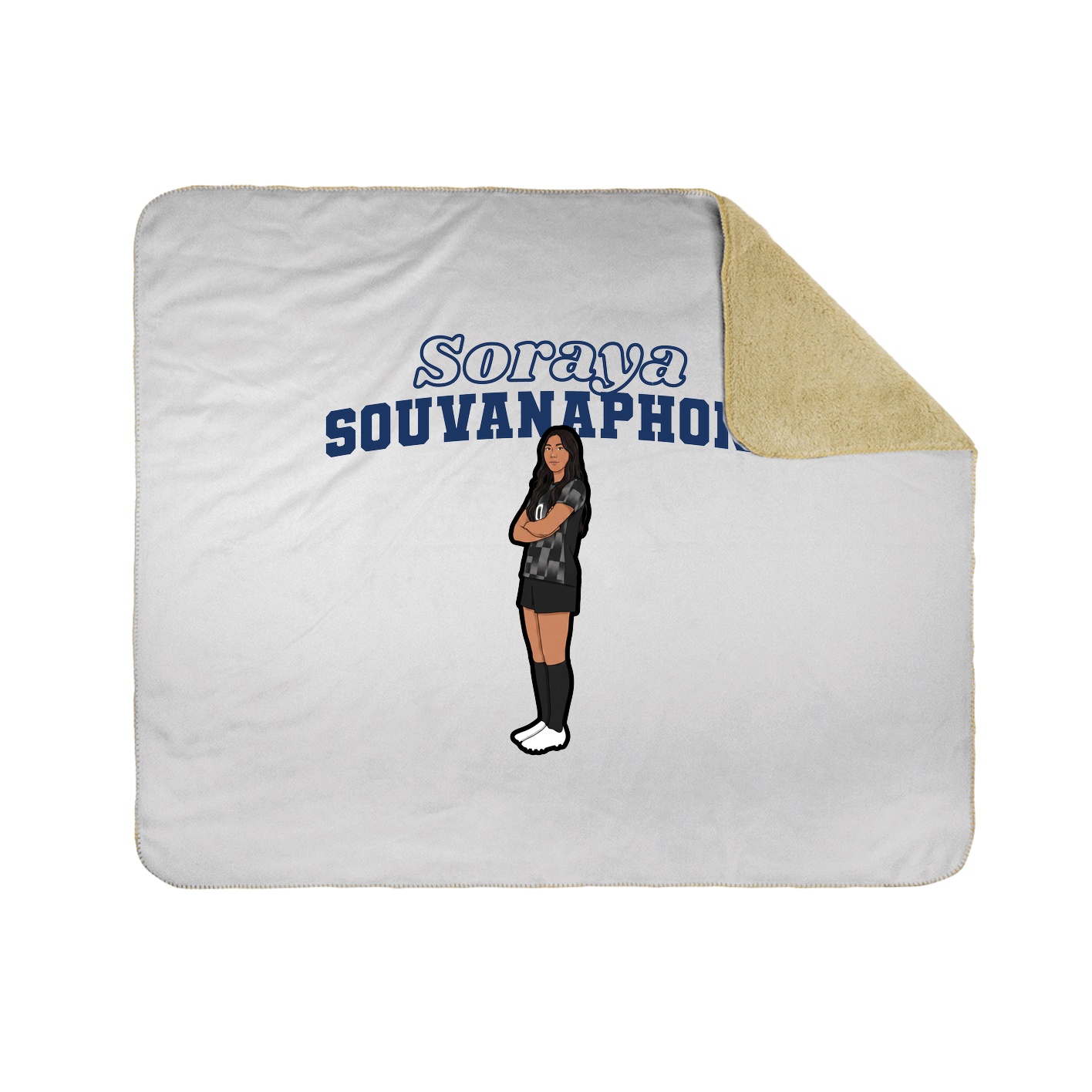 Throw Blanket — Name Arch in White