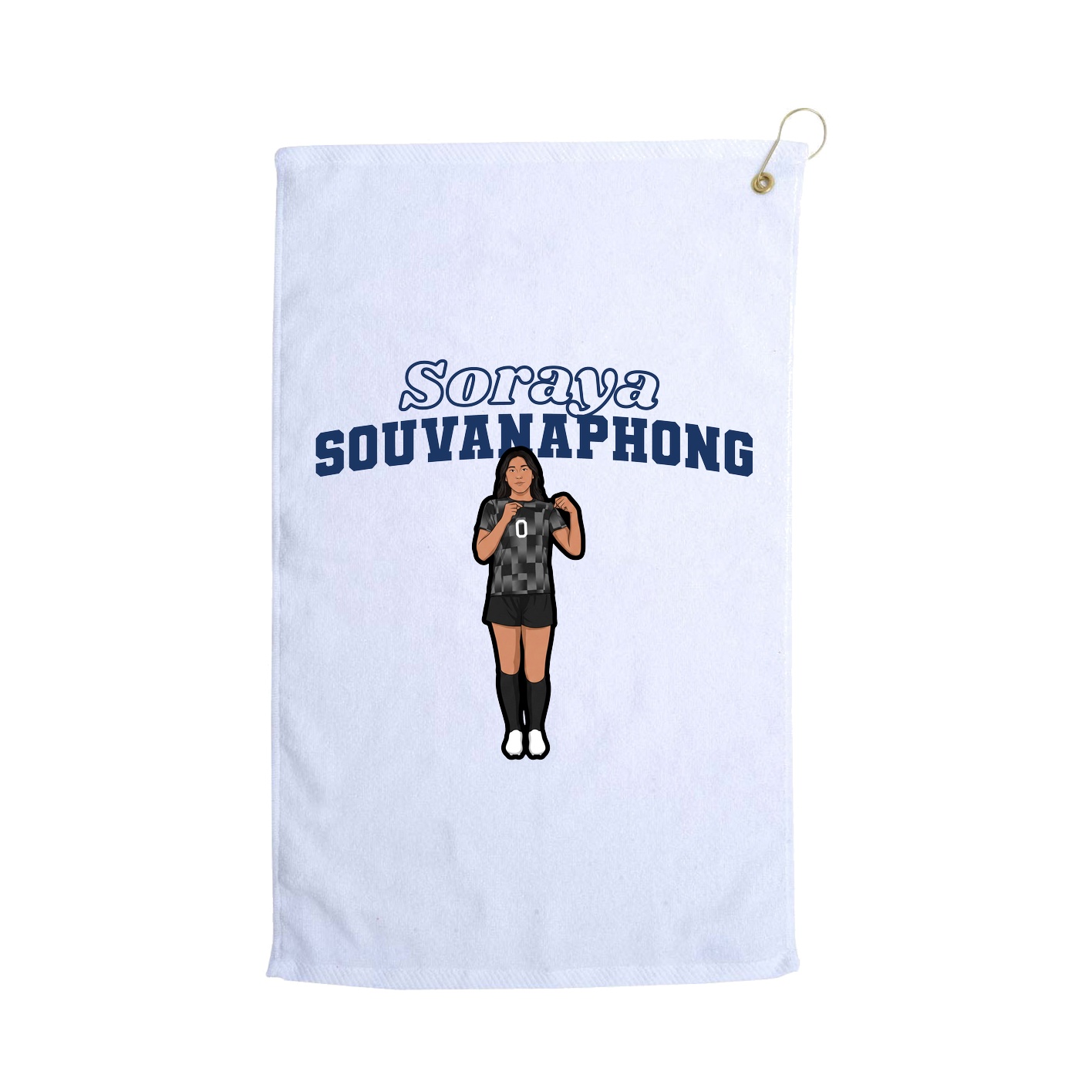 Golf Towel — Name Arch in White