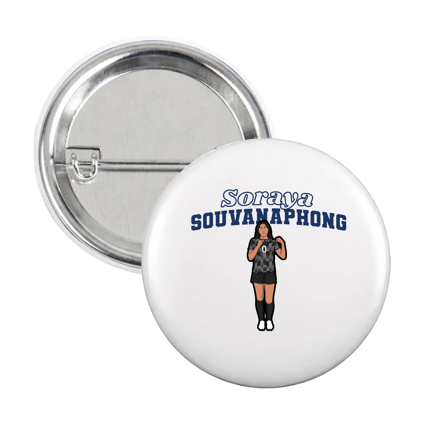 Game Day Button — Name Arch in White