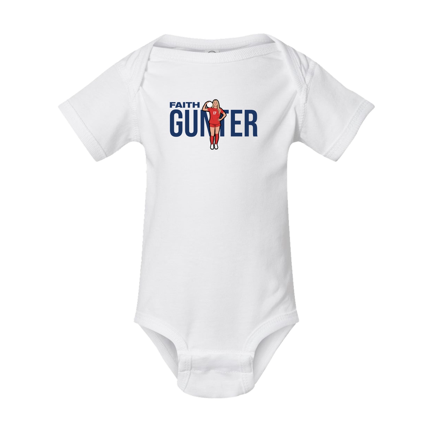 Baby Onesie — Player Name in White