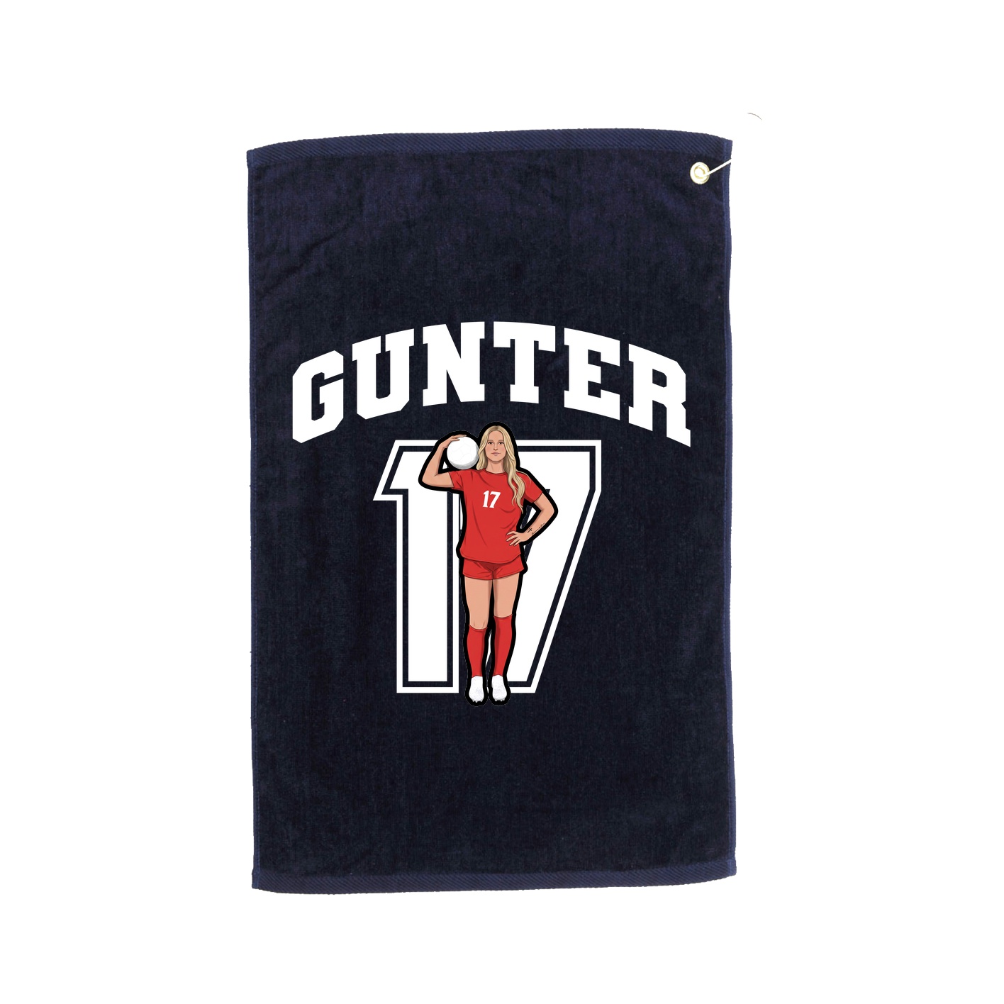 Golf Towel — Number in Navy