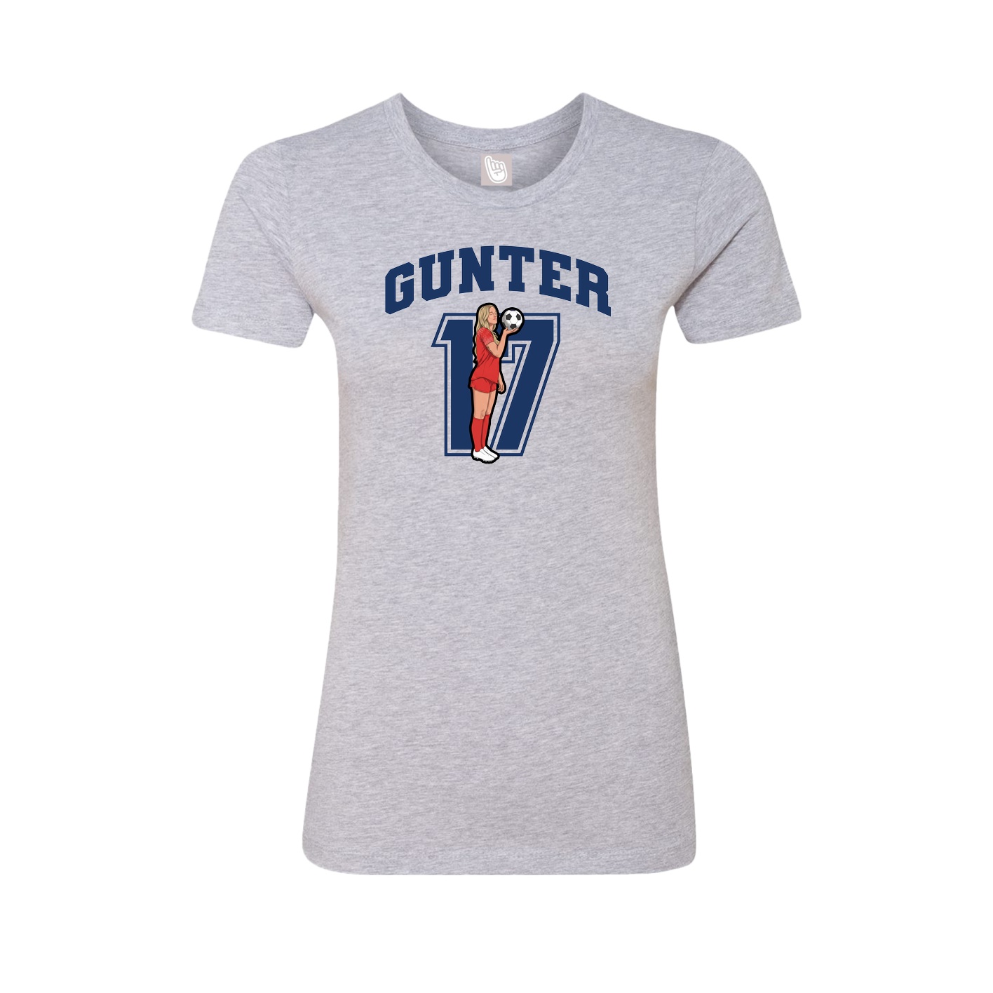 Fitted Women's Tee — Number in Grey