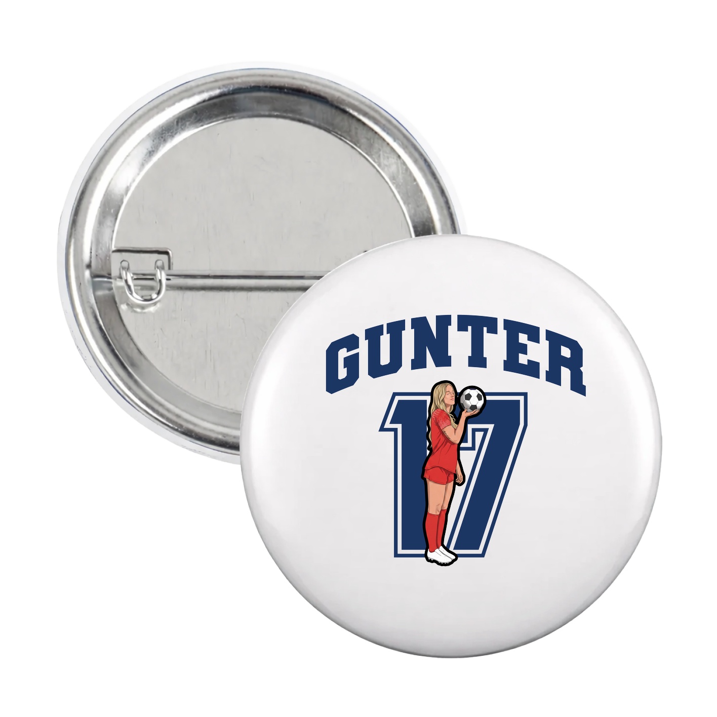 Game Day Button — Number in White