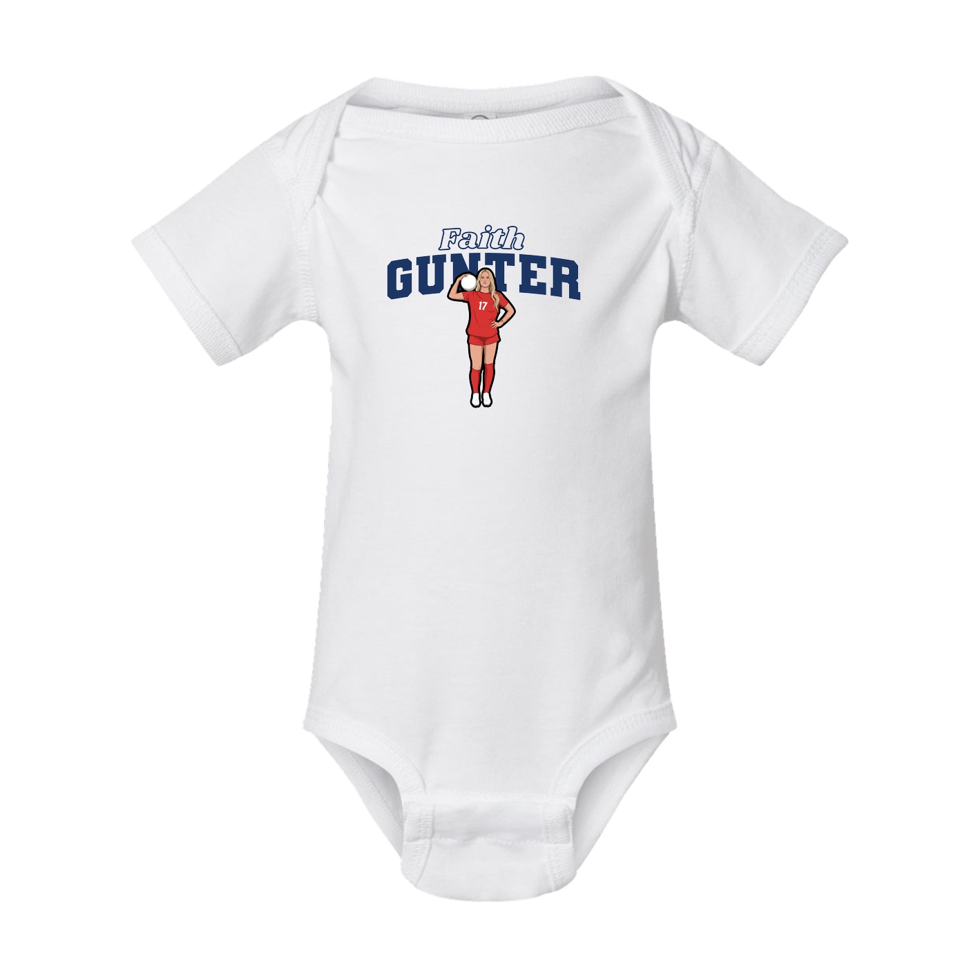 Baby Onesie — Name Arch in White