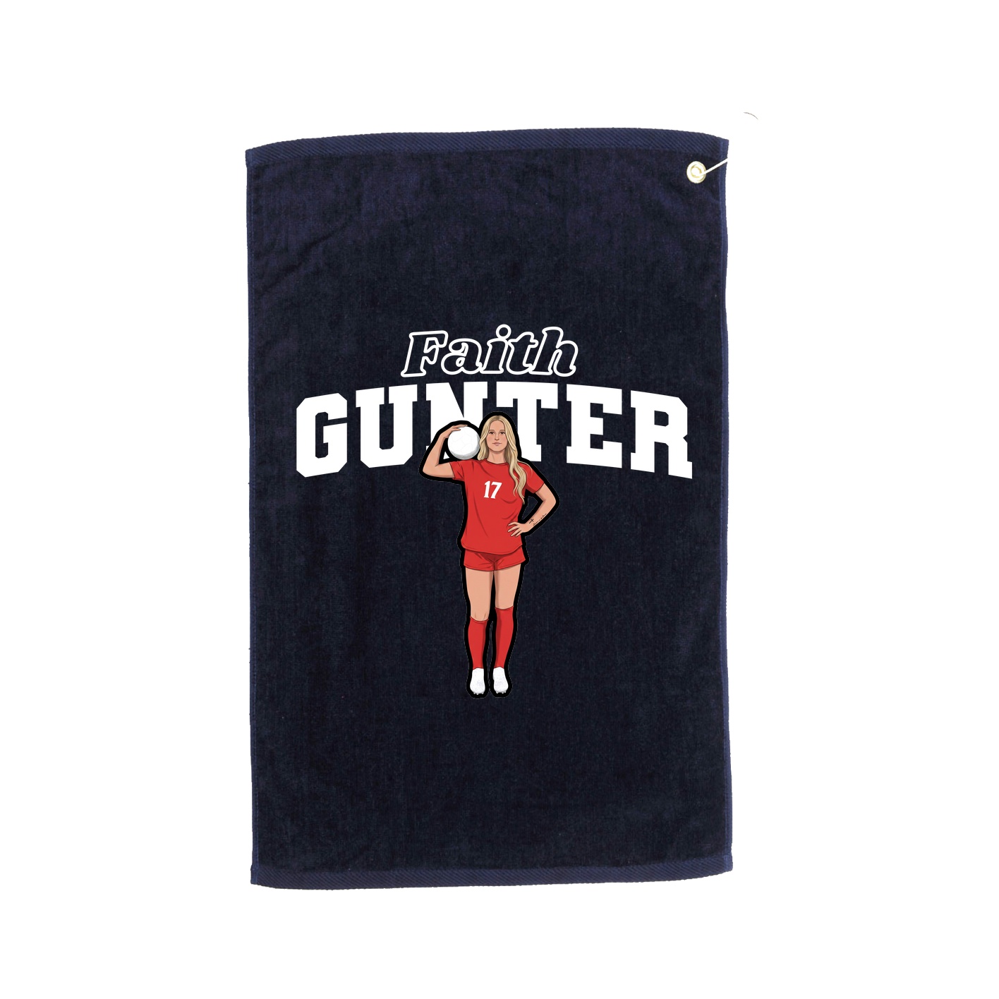 Golf Towel — Name Arch in Navy
