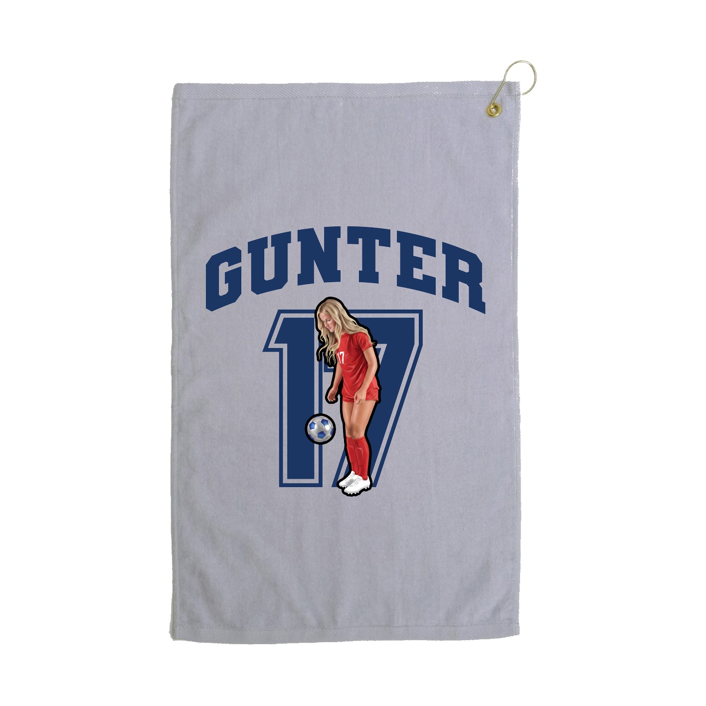 Golf Towel — Number in Grey