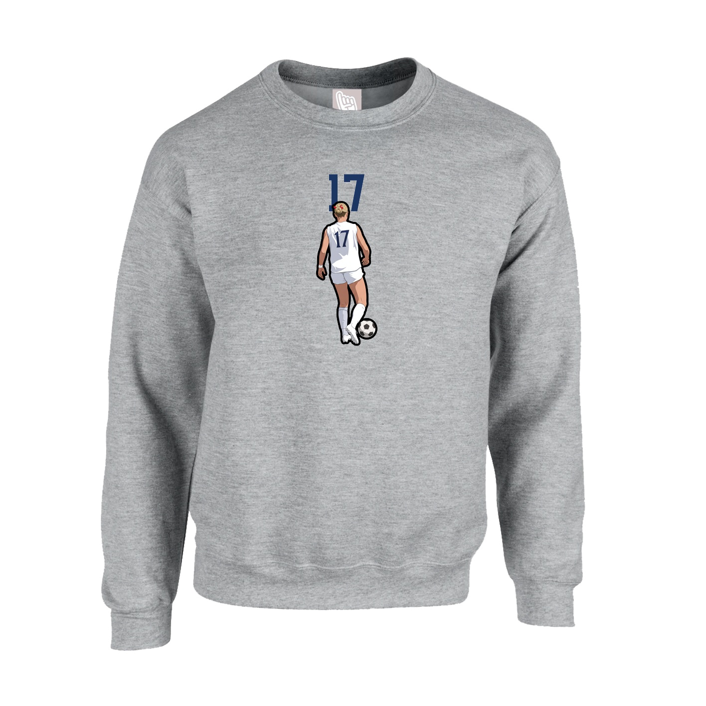 Fleece Crew — Number Top in Grey