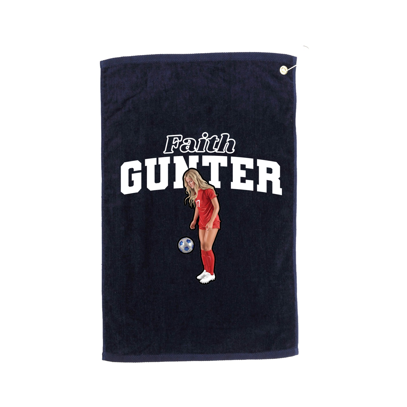 Golf Towel — Name Arch in Navy