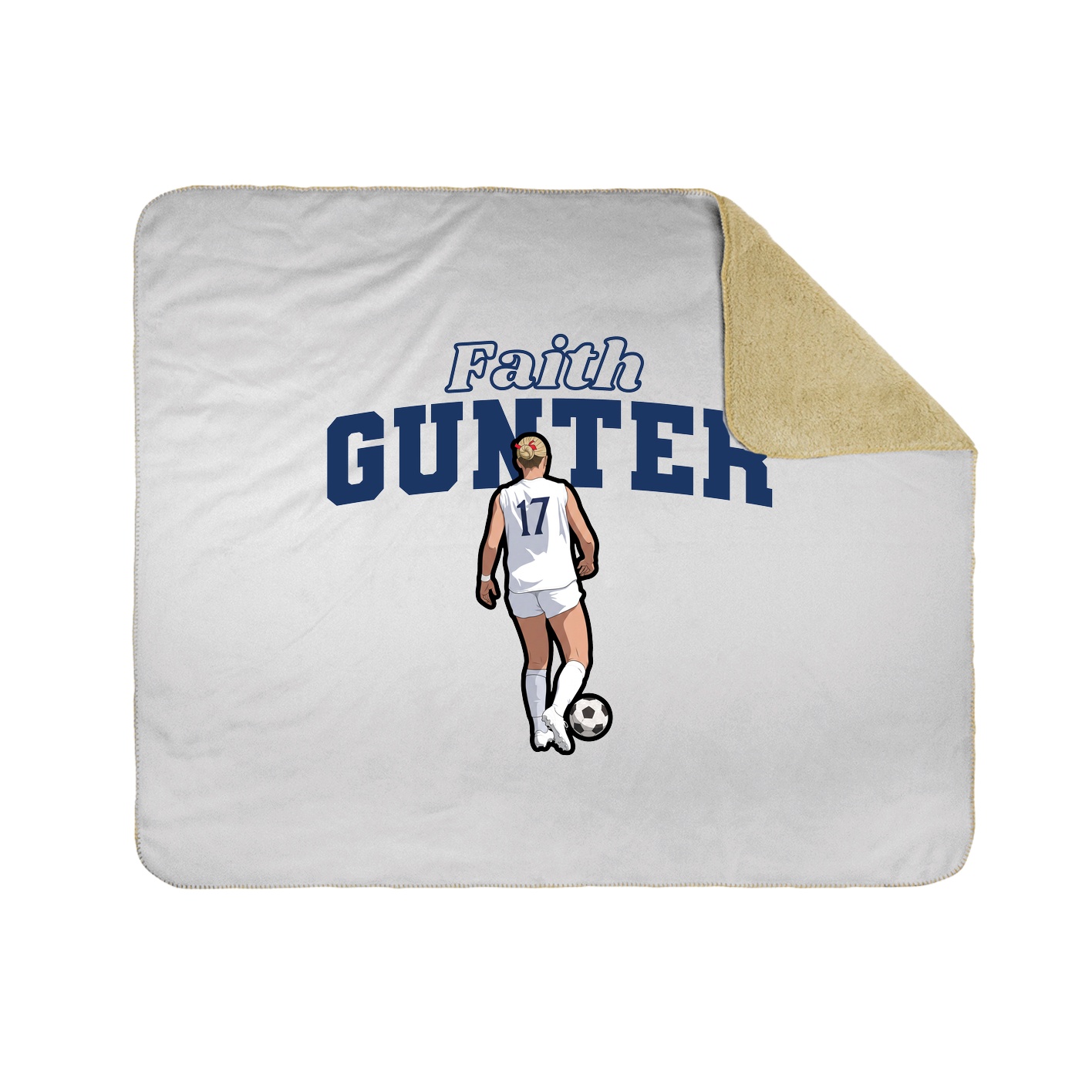 Throw Blanket — Name Arch in White