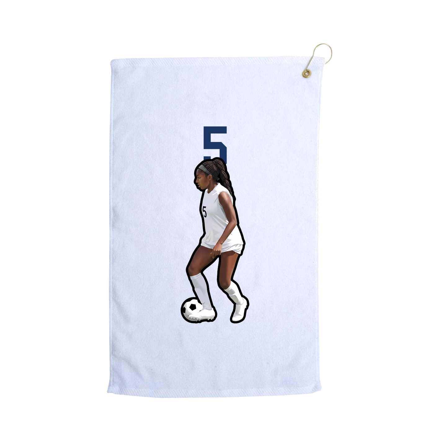 Golf Towel — Number Top in White