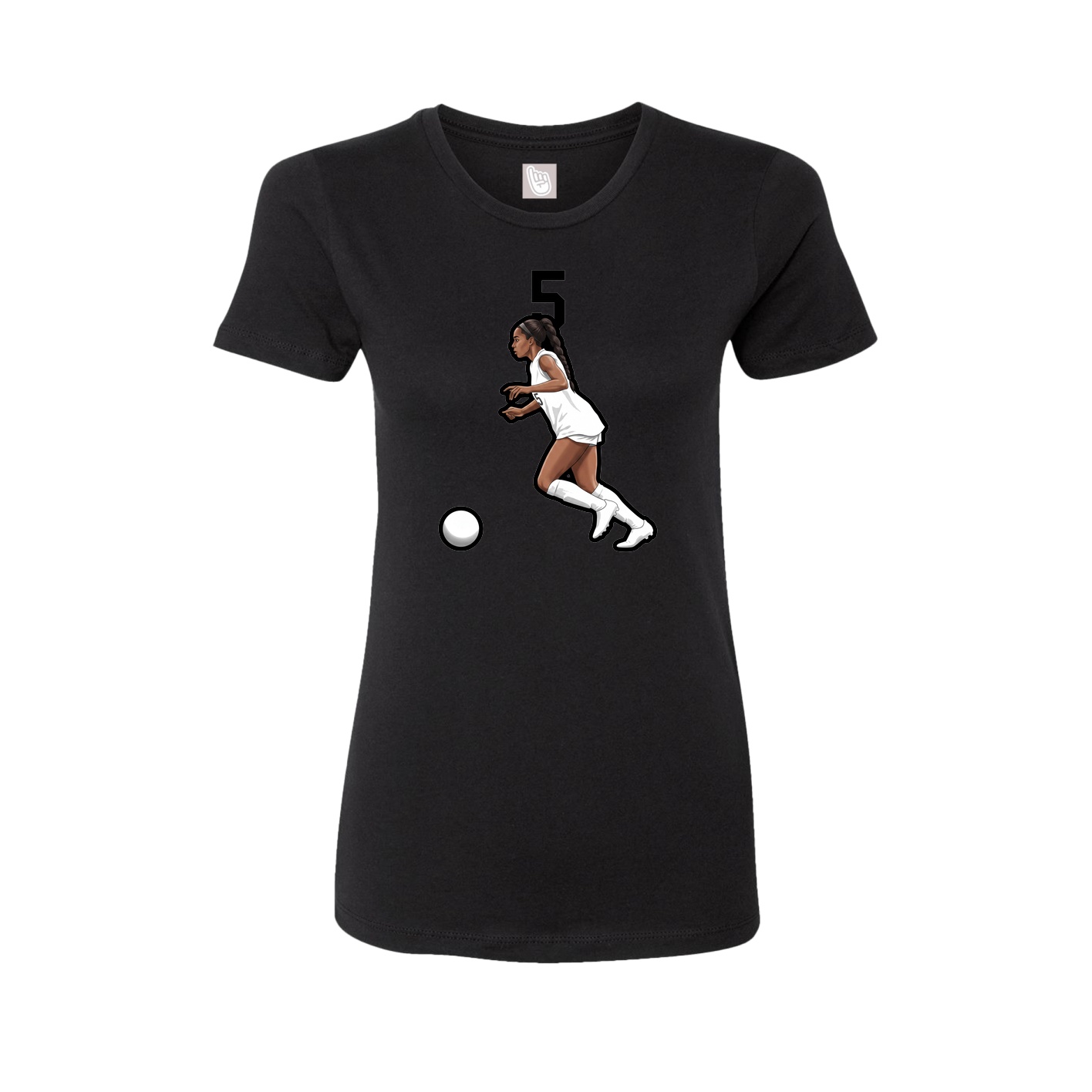 Fitted Women's Tee — Number Top in Black