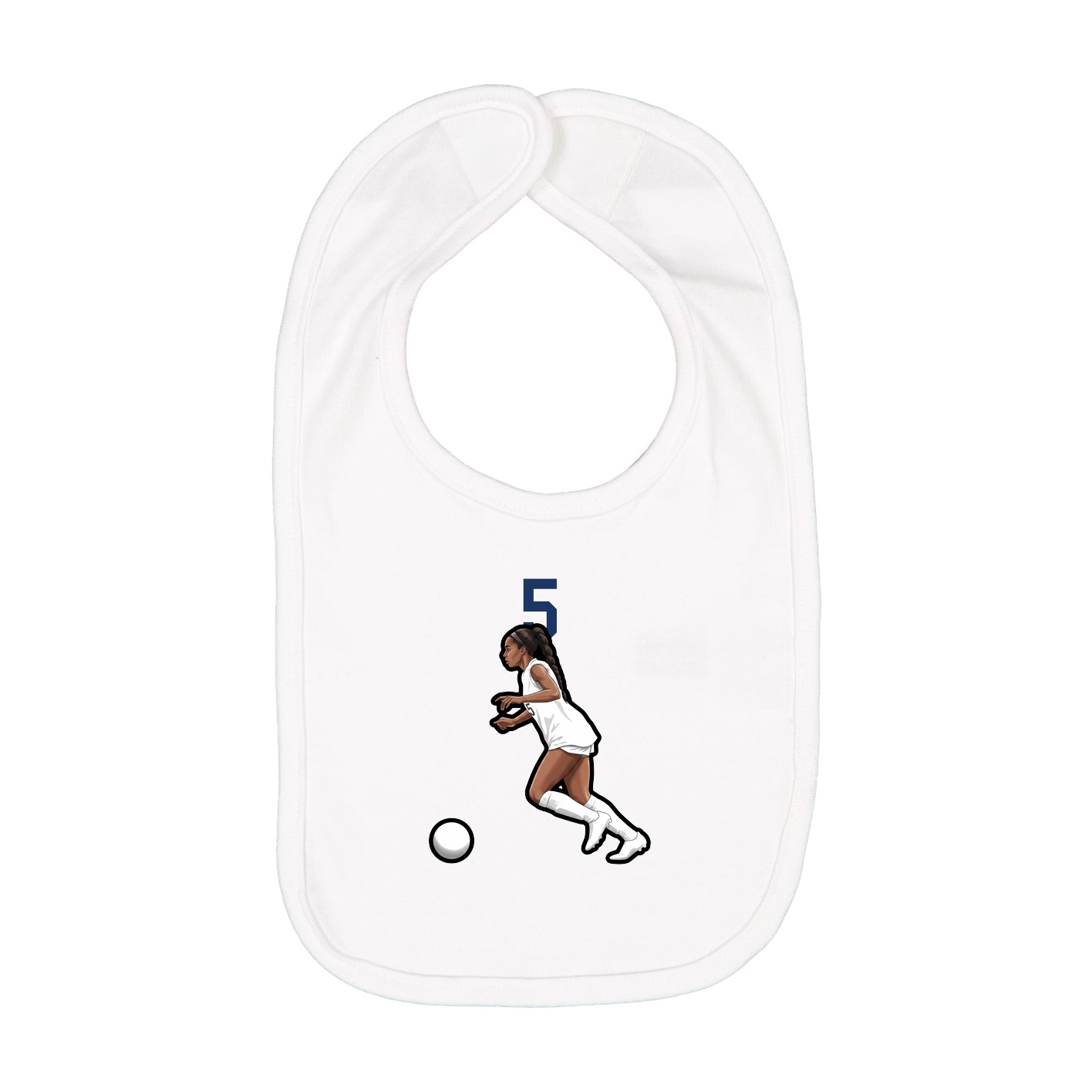 Infant Bib — Number Top in White