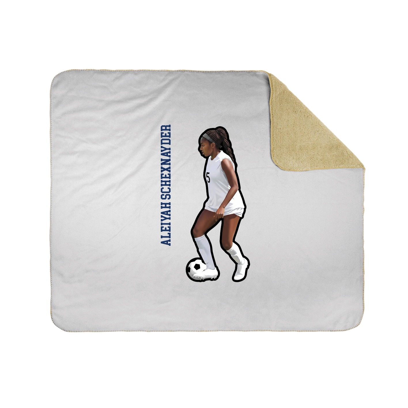 Throw Blanket — Name Vertical in White