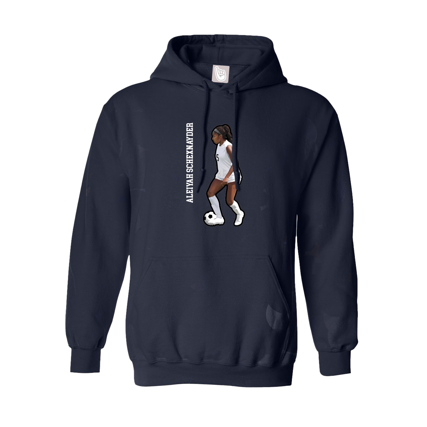 Youth Hoodie — Name Vertical in Navy