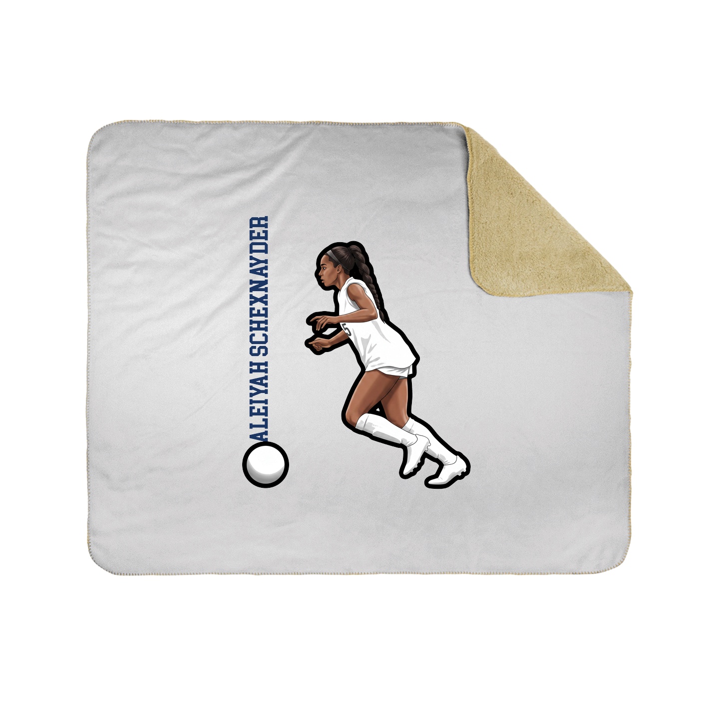 Throw Blanket — Name Vertical in White