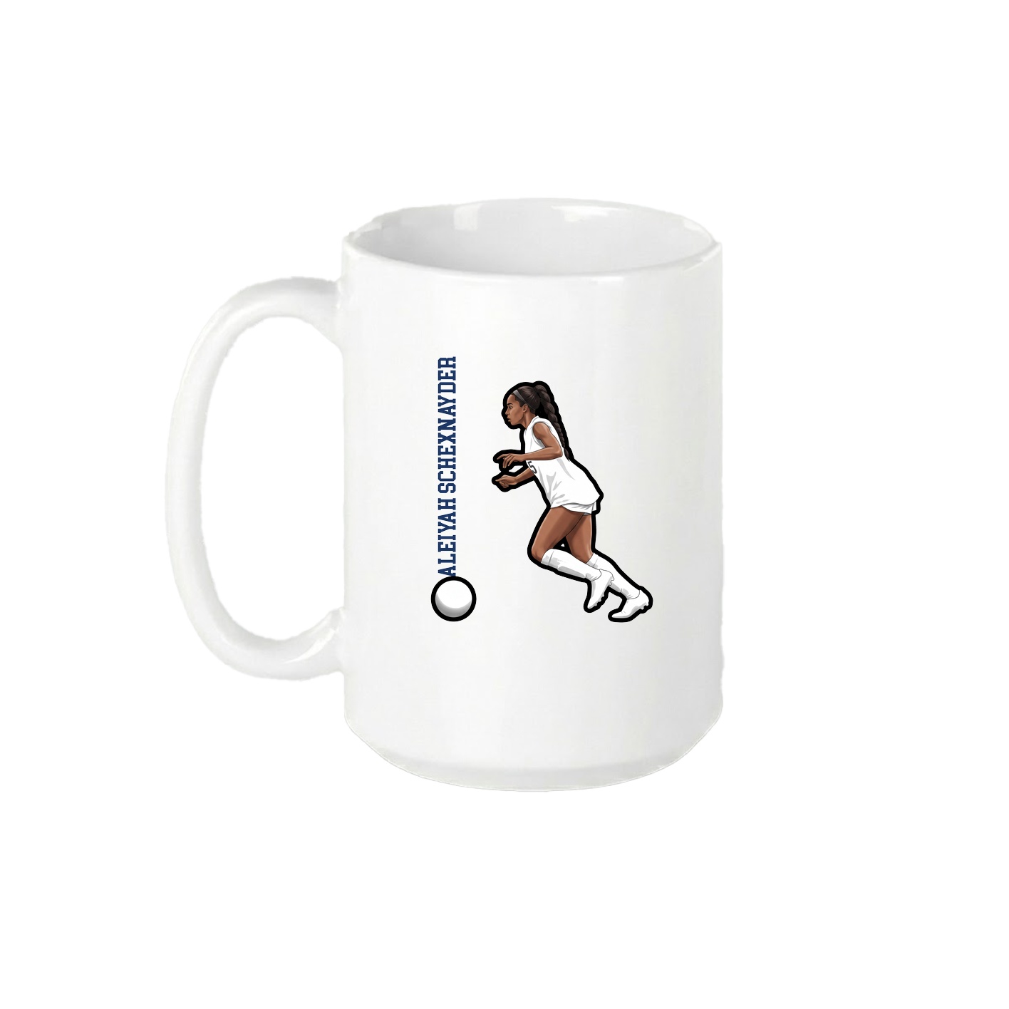 15oz Coffee Mug — Name Vertical in White