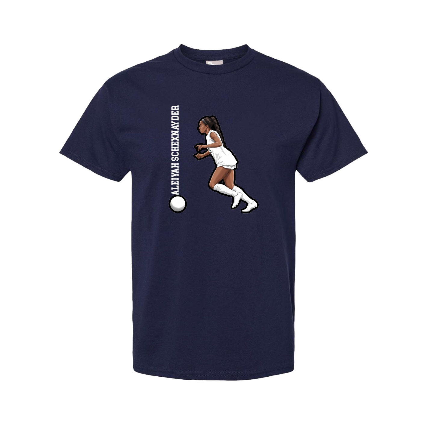 Tee — Name Vertical in Navy