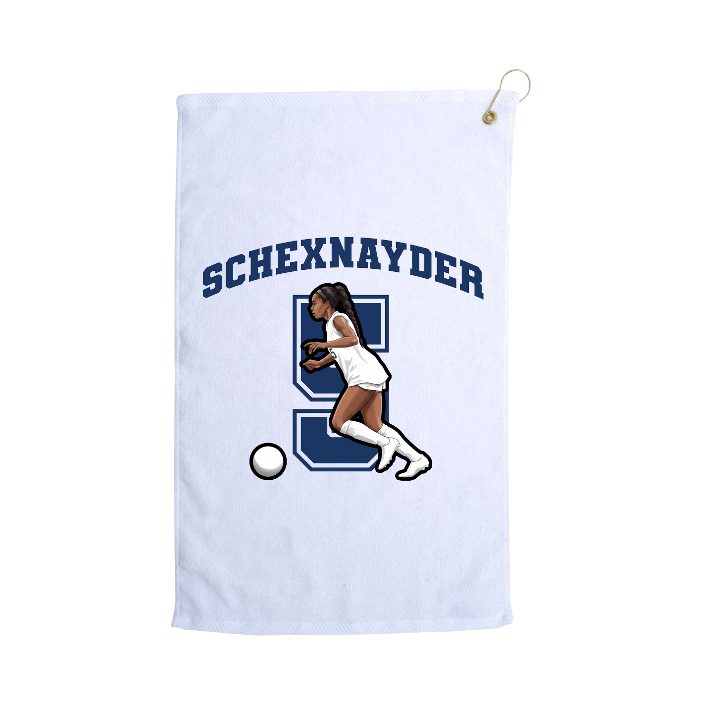 Golf Towel — Number in White