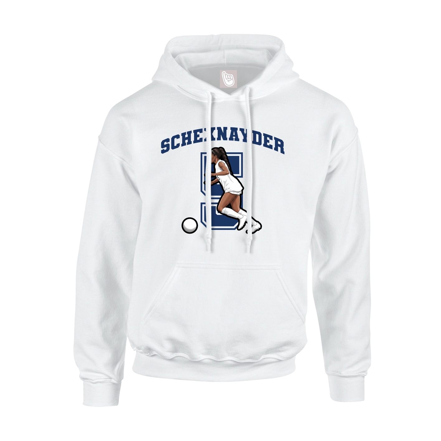 Youth Hoodie — Number in White