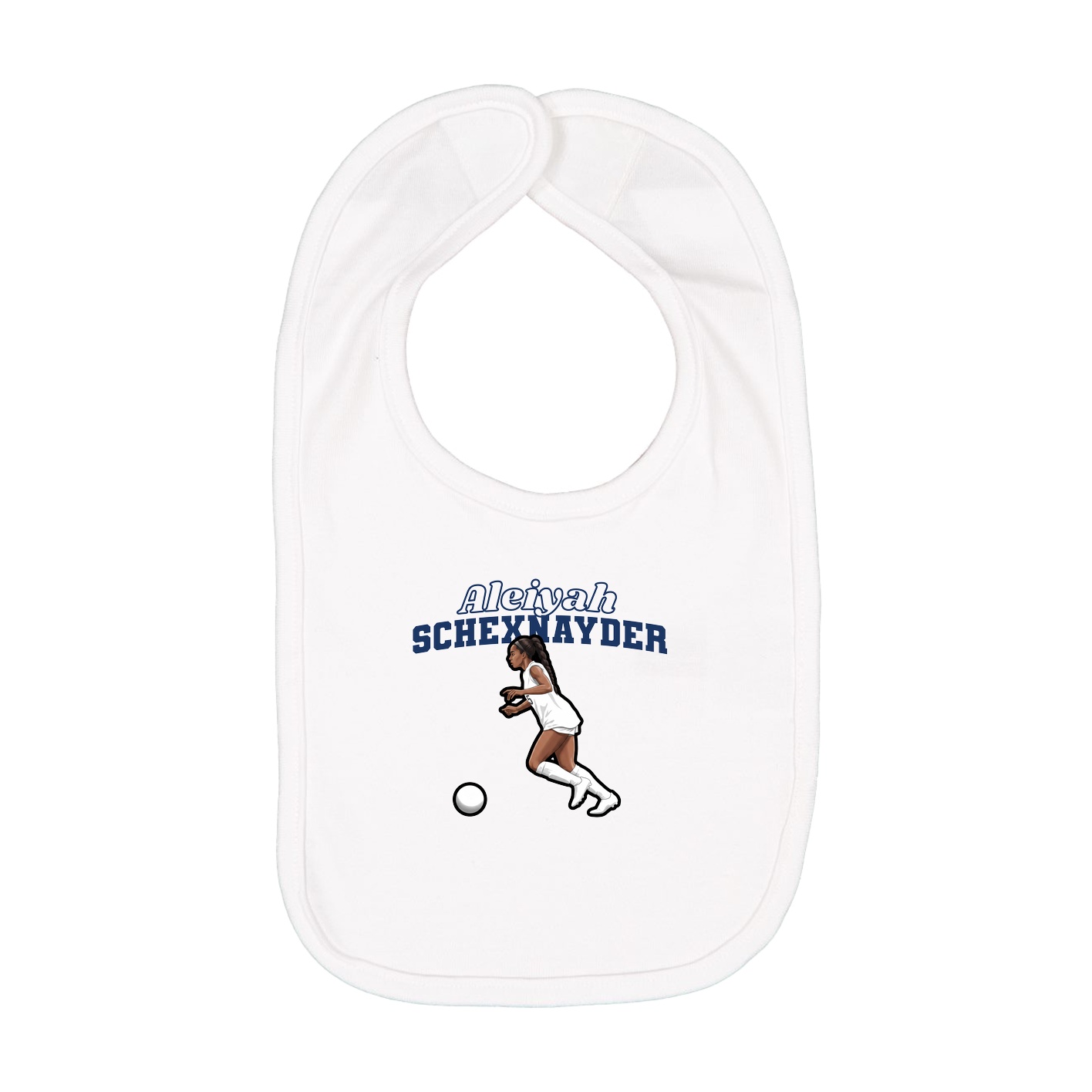 Infant Bib — Name Arch in White