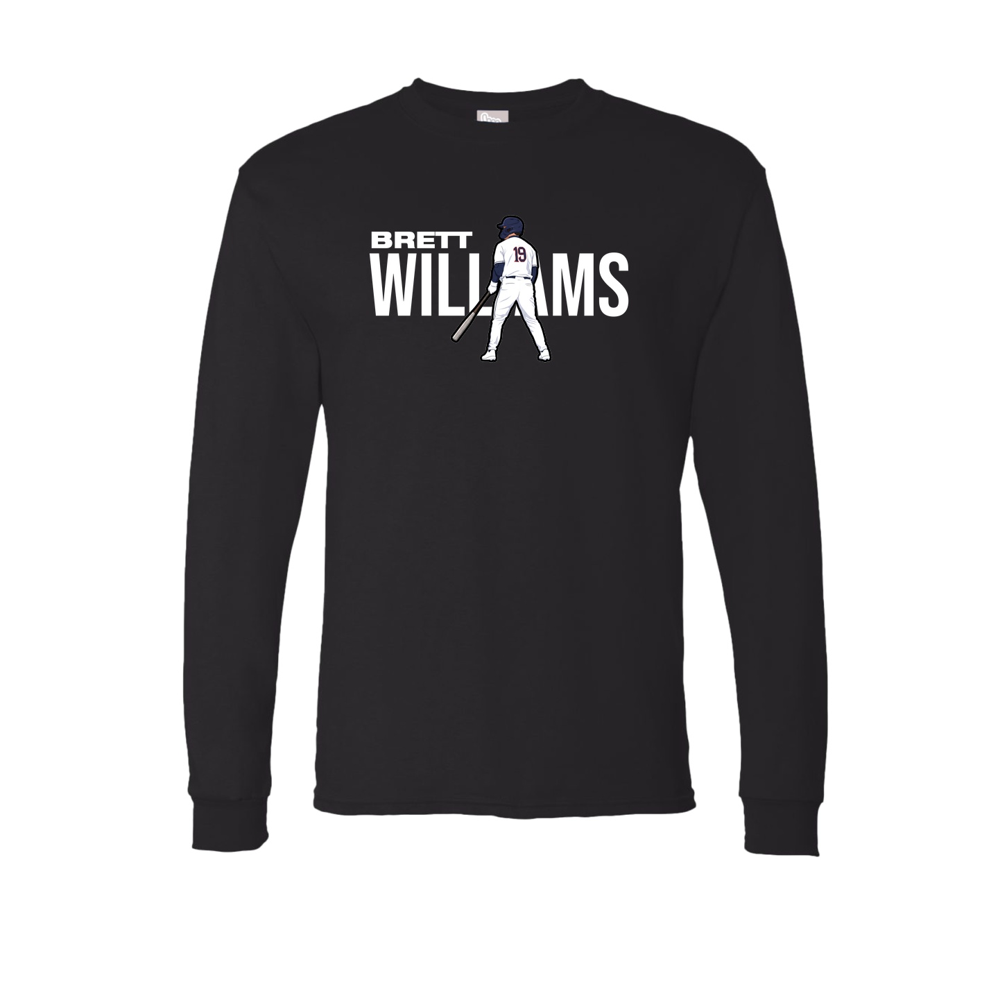 Long Sleeve Tee — Player Name in Black
