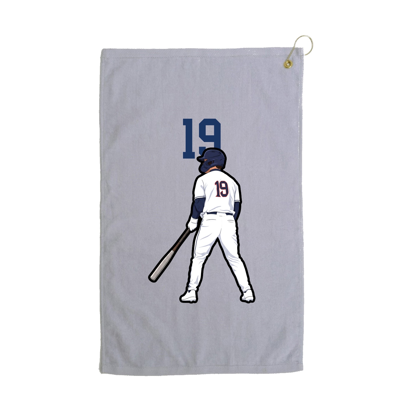Golf Towel — Number Top in Grey