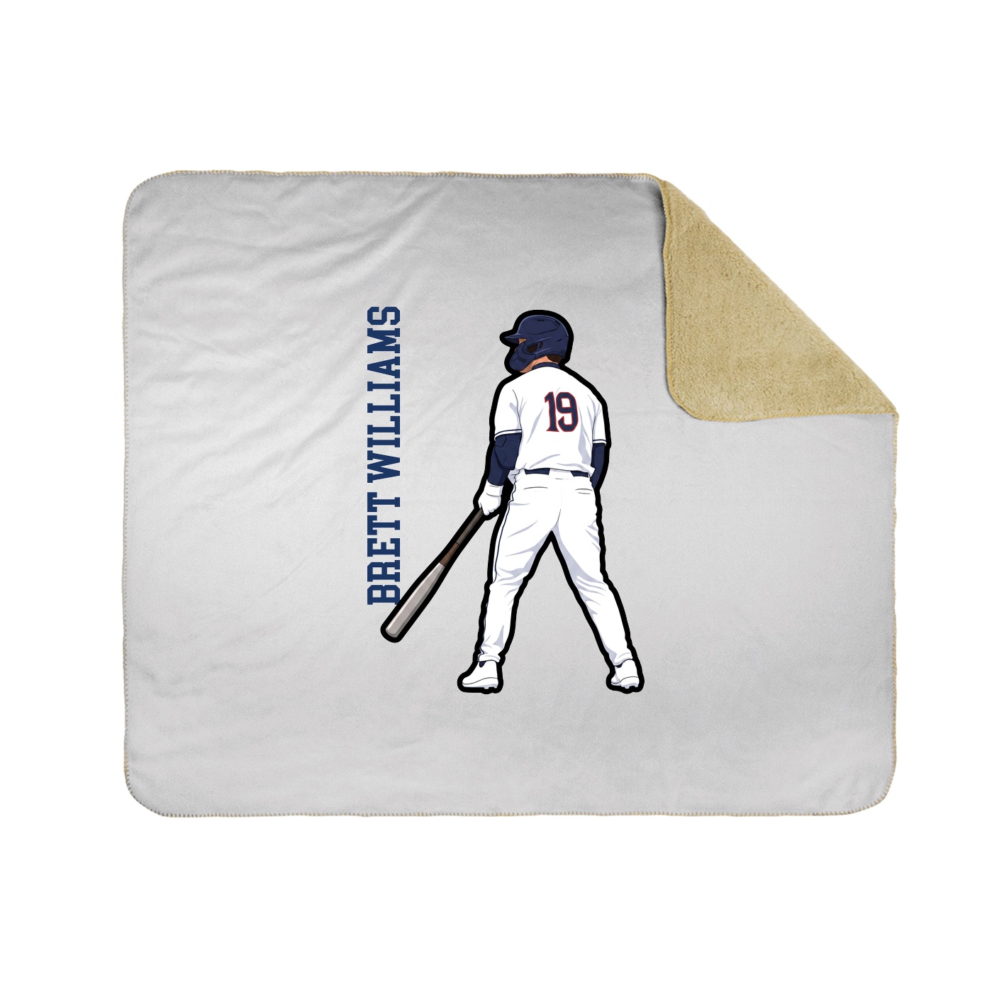 Throw Blanket — Name Vertical in White