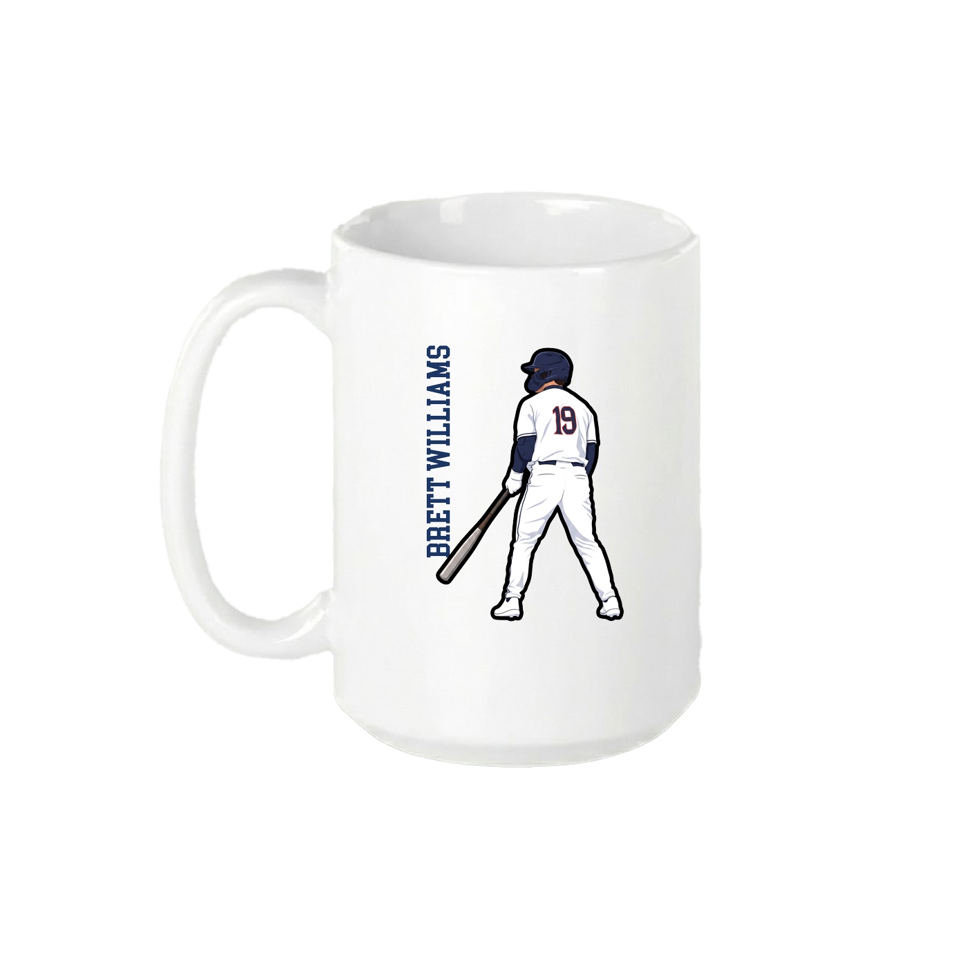 15oz Coffee Mug — Name Vertical in White