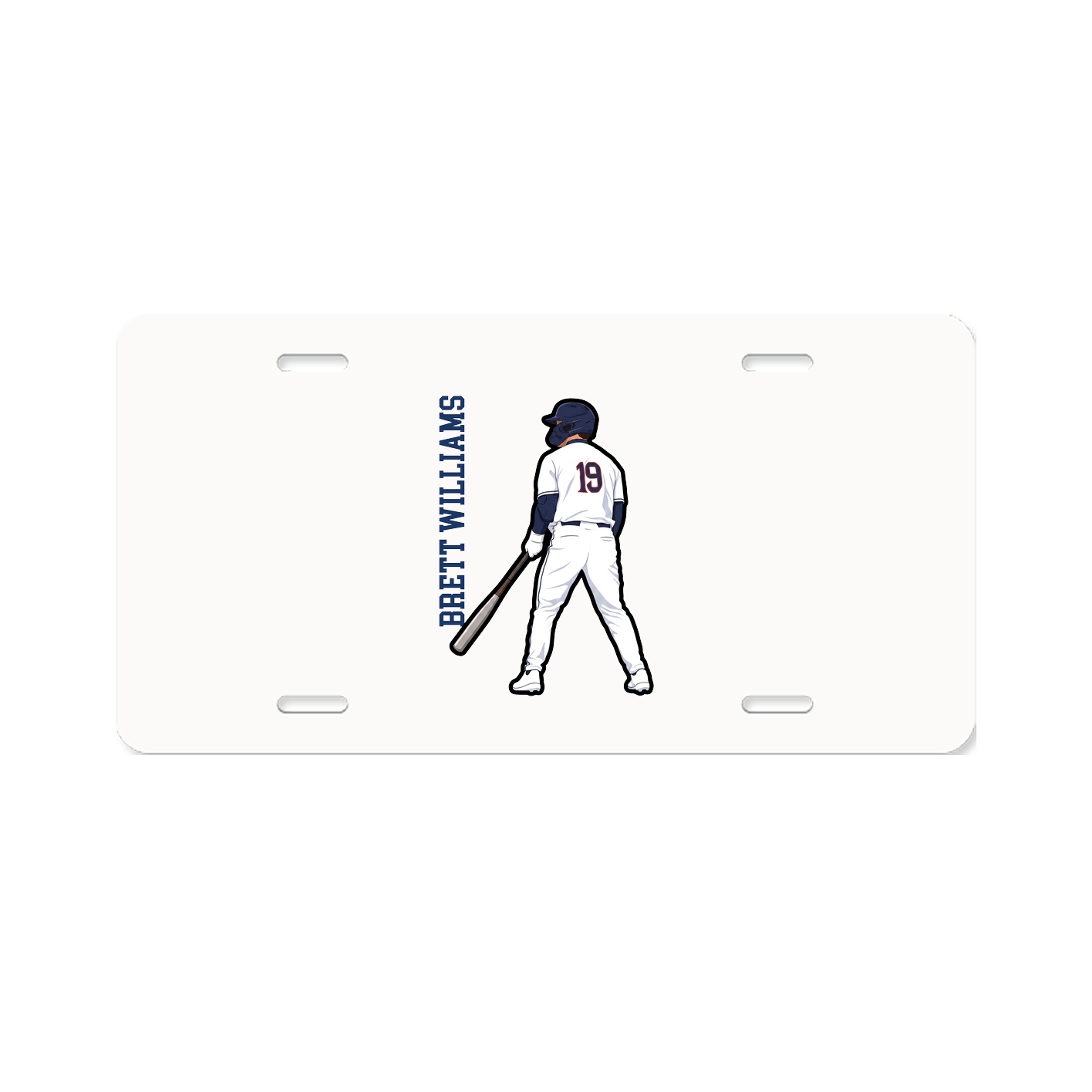 License Plate — Name Vertical in Classic