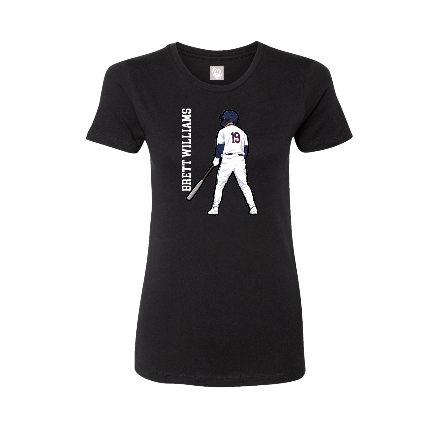 Womens Tee — Name Vertical in Black