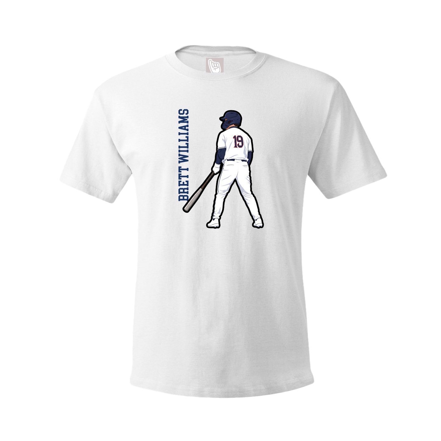 Youth Tee — Name Vertical in White