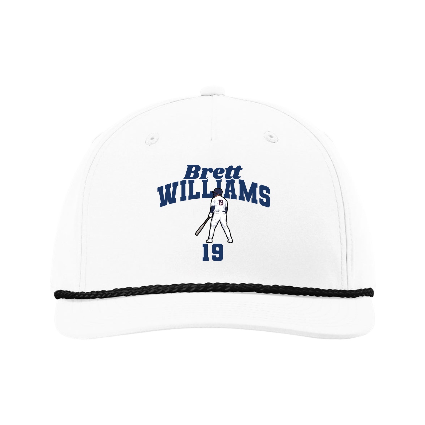Five-Panel Classic Rope Cap — Signature Arch in White
