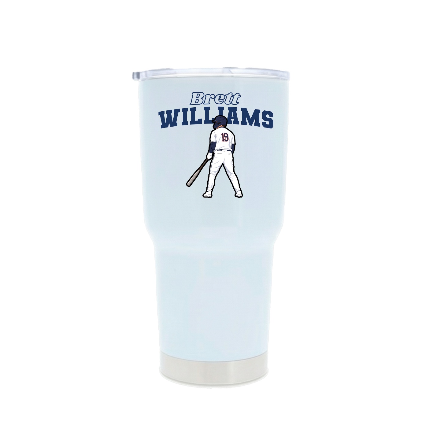 30oz Stainless Steel Tumbler — Name Arch in White