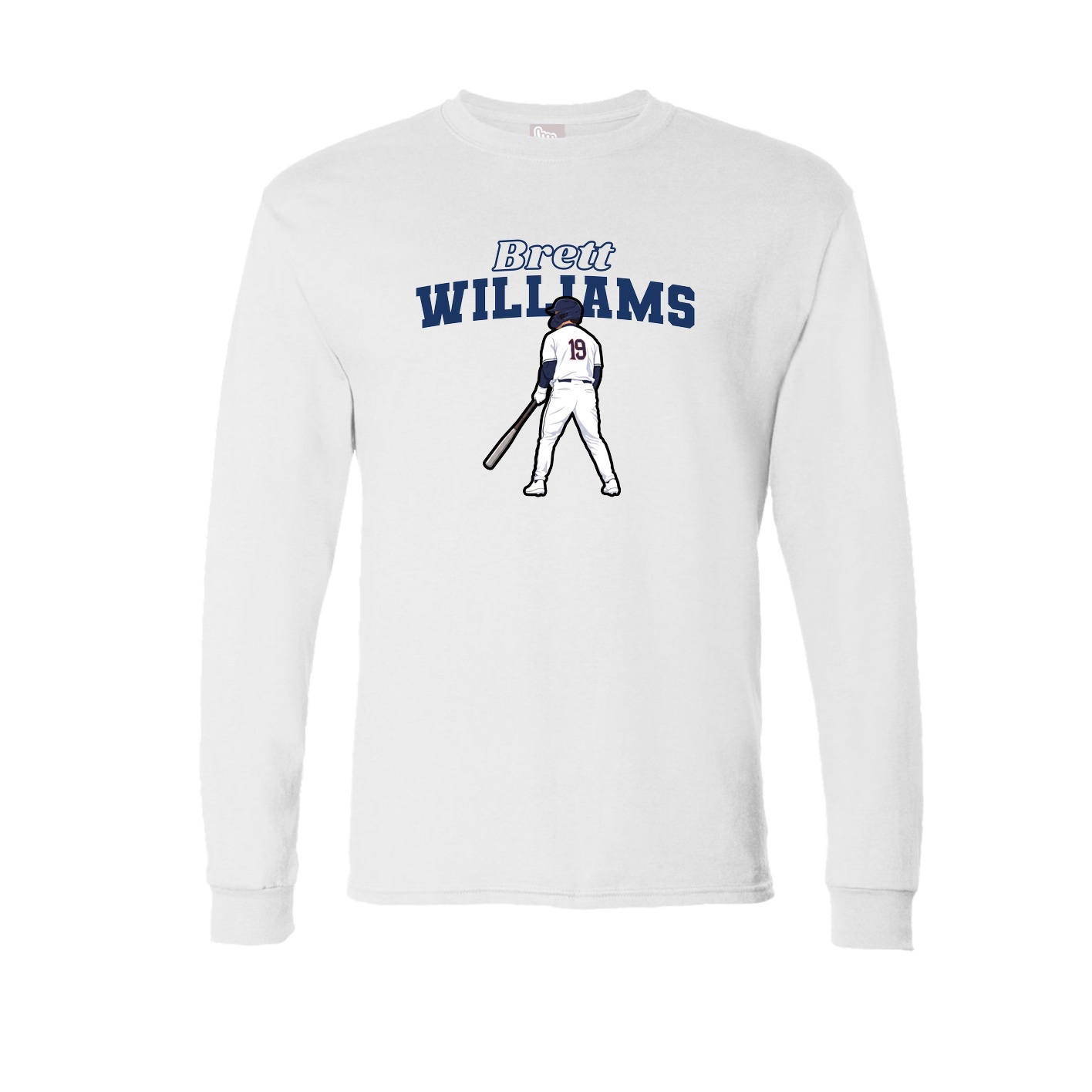 Long Sleeve Tee — Name Arch in White