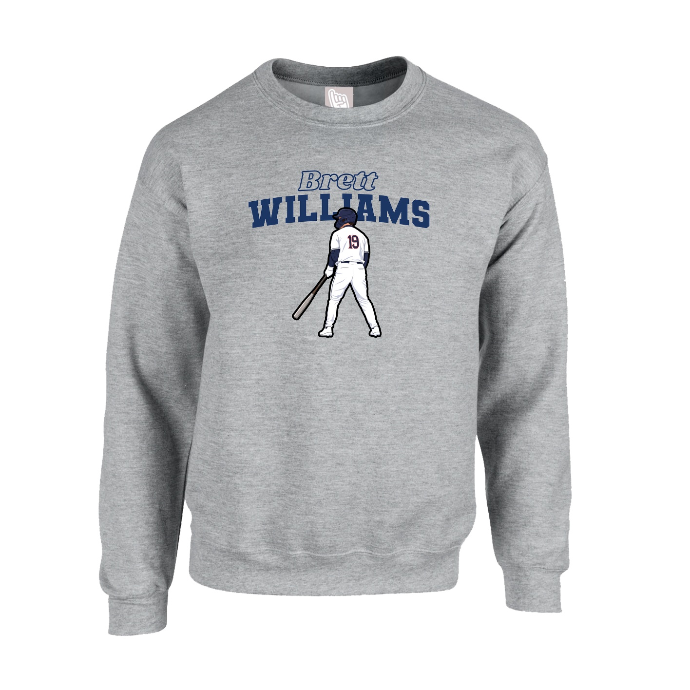 Fleece Crew — Name Arch in Grey