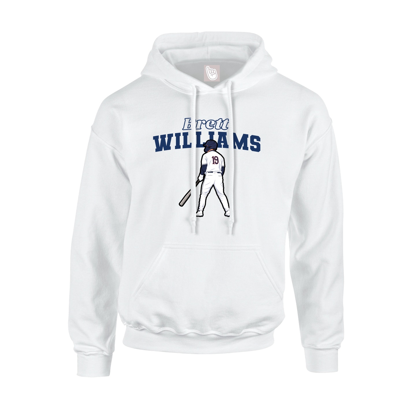 Youth Hoodie — Name Arch in White