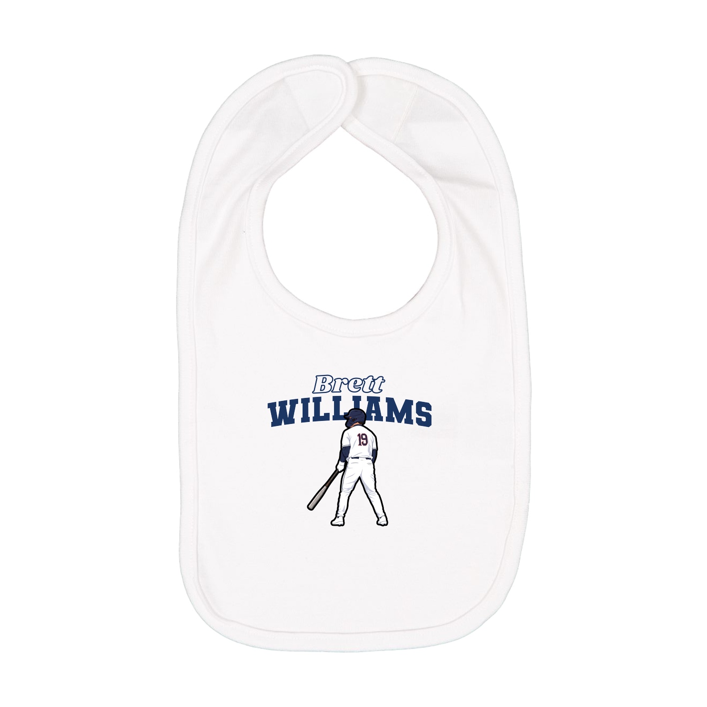 Infant Bib — Name Arch in White