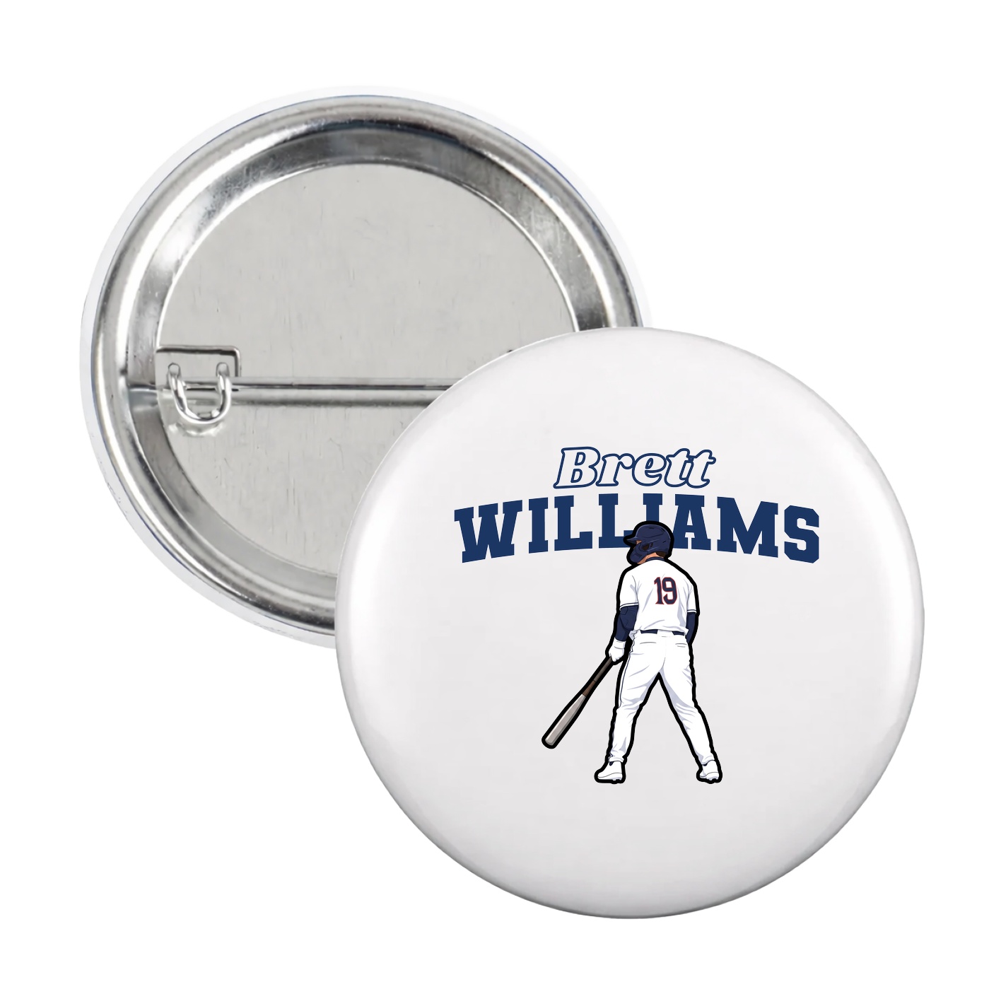 Game Day Button — Name Arch in White