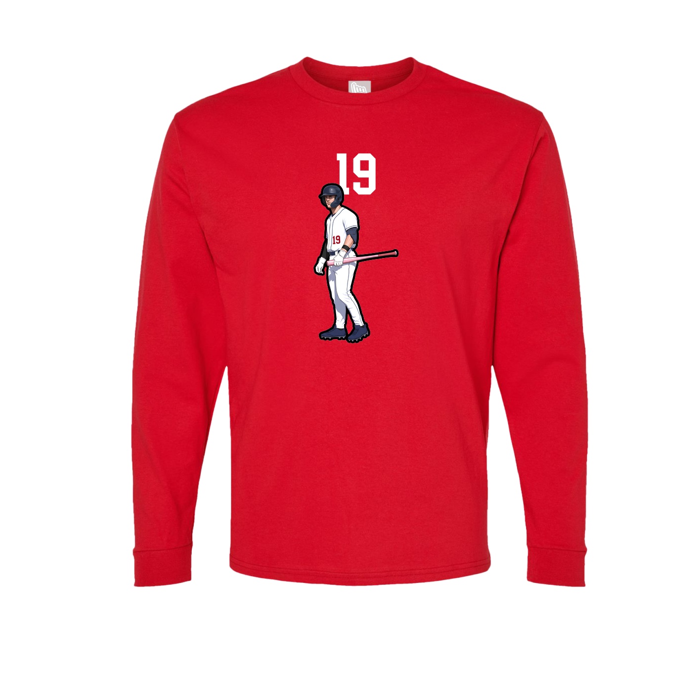 Long Sleeve Tee — Number Top in Red