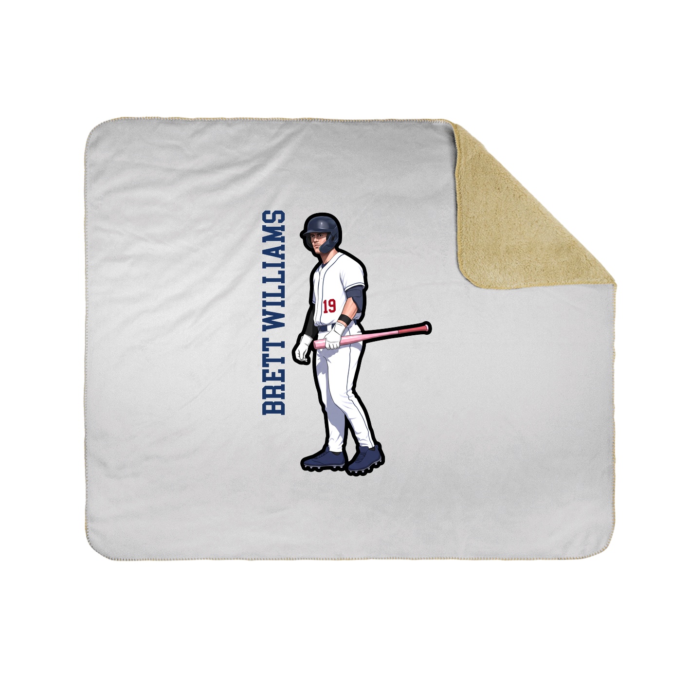 Throw Blanket — Name Vertical in White